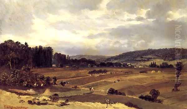 Lanscape with Farmland 1829-1834 Oil Painting by Theodore Rousseau