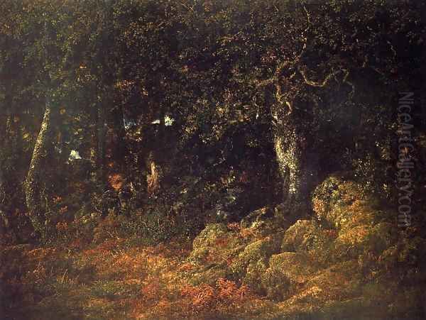 The Oak in the Rocks 1860 Oil Painting by Theodore Rousseau