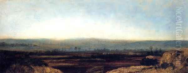 Panoramic Landscape on the Outskirts of Paris 1829-1831 Oil Painting by Theodore Rousseau