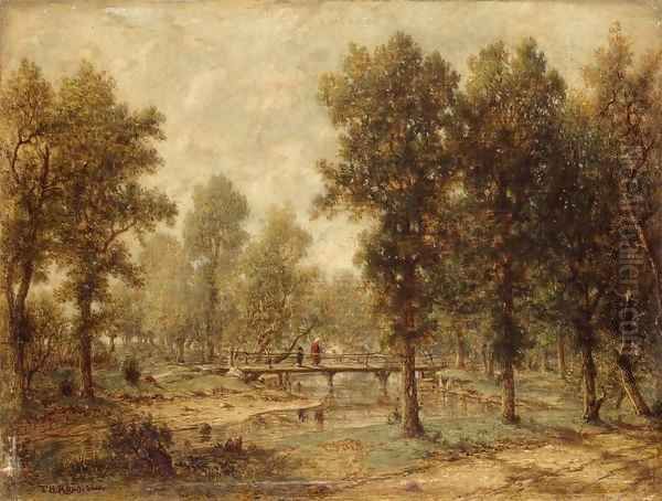 Landscape with a Bridge Oil Painting by Theodore Rousseau