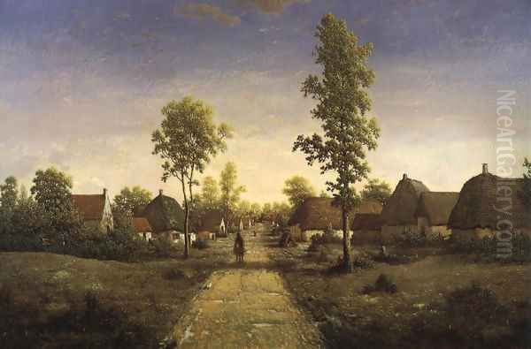 The Village of Becquigy 1857-1864 Oil Painting by Theodore Rousseau