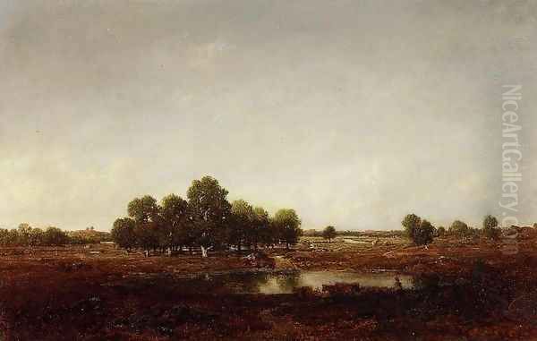 Marsh Land Oil Painting by Theodore Rousseau