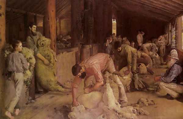 Shearing the Rams Oil Painting by Tom Roberts