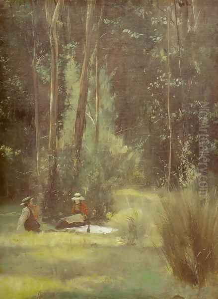 Sunday Afternoon Picnic at Box Hill Oil Painting by Tom Roberts