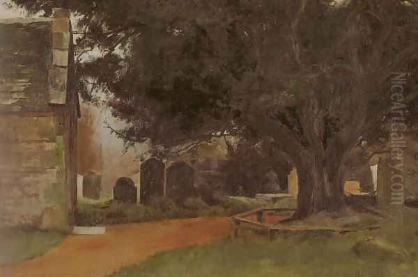 Churchyard at Shillingstone Oil Painting by Tom Roberts