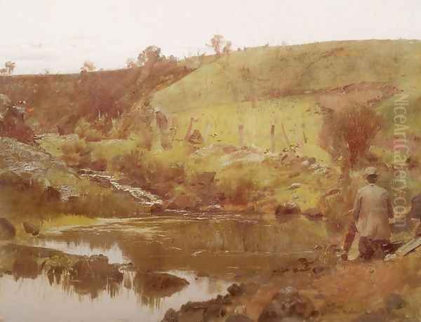 Quiet Day on Darebin Creek Oil Painting by Tom Roberts