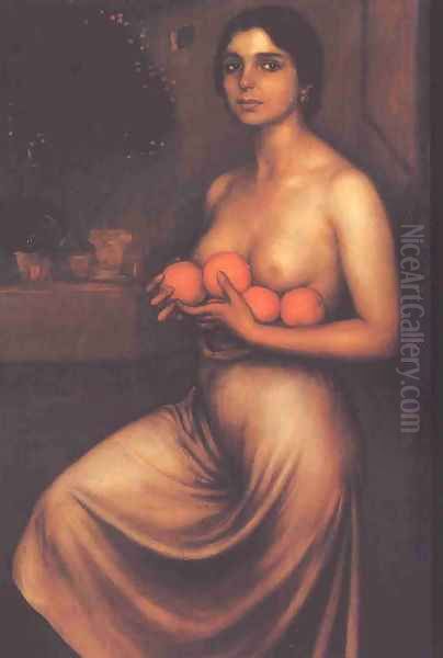 Naranjas y limones Oil Painting by Julio de Romero de Torres