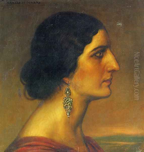 Cordobesa Oil Painting by Julio de Romero de Torres