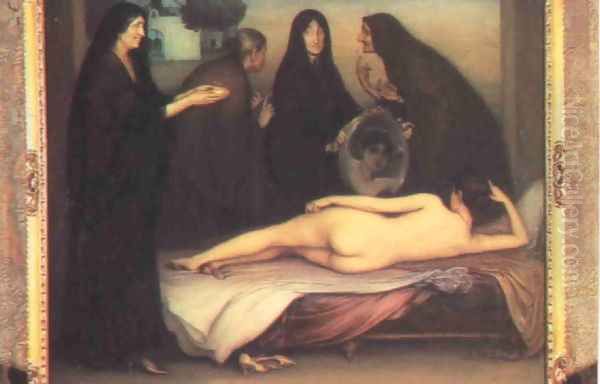 El pecado Oil Painting by Julio de Romero de Torres