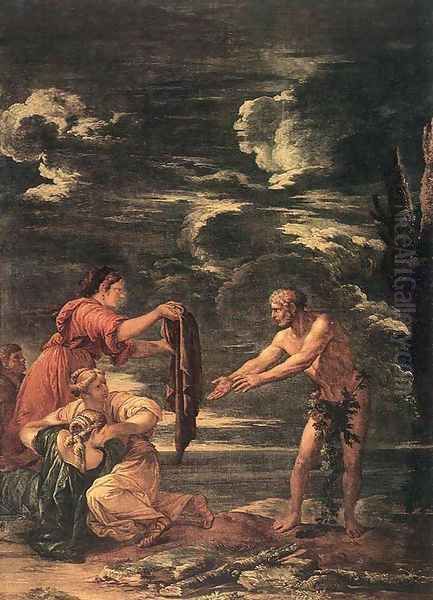 Odysseus and Nausicaa Oil Painting by Salvator Rosa