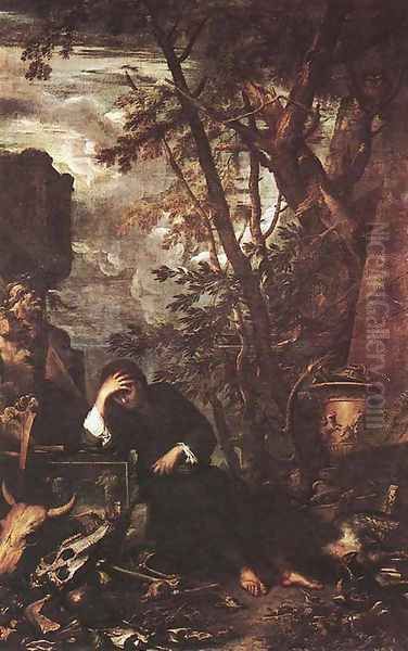 Democritus in Meditation c. 1650 by Salvator Rosa