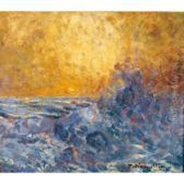 Mare Oil Painting by Plinio Nomellini