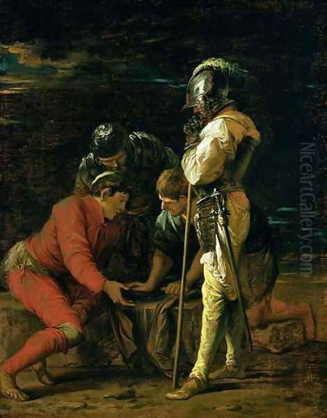 Soldiers Gambling Oil Painting by Salvator Rosa