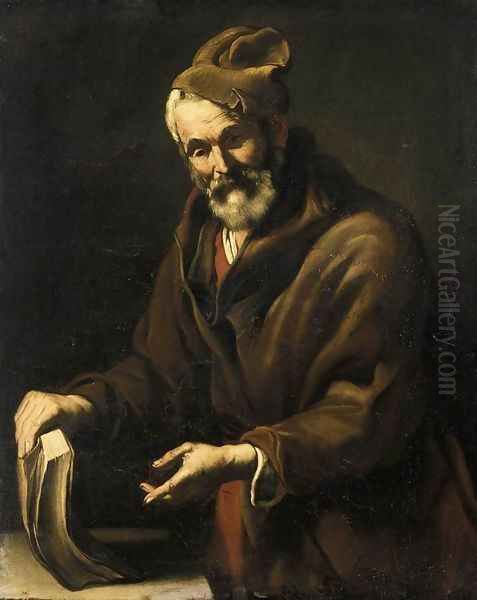 Portrait of a Philosopher Oil Painting by Salvator Rosa