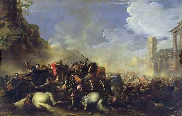 Battle Scene, c.1641-42 Oil Painting by Salvator Rosa