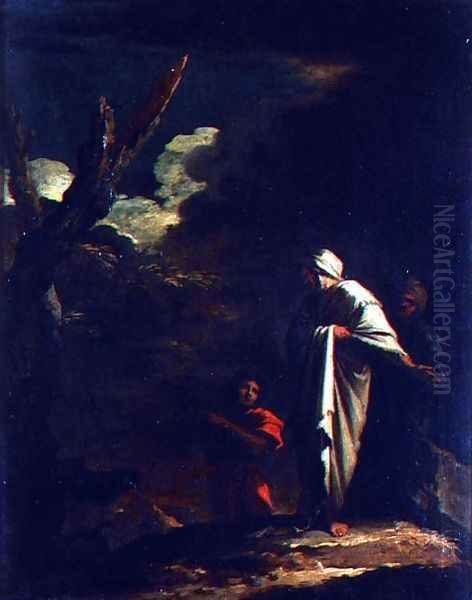 Landscape with figures Oil Painting by Salvator Rosa