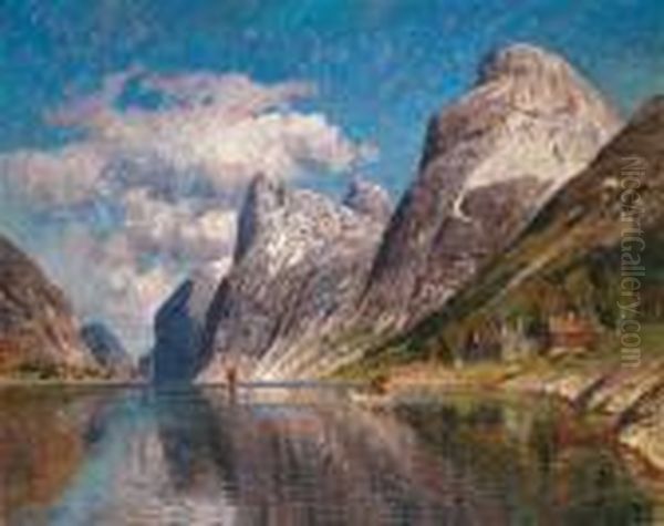 Fjordlandschaft Oil Painting by Adelsteen Normann