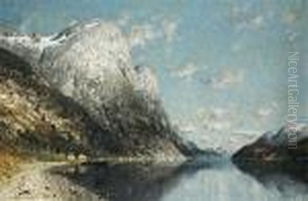 Fjord Oil Painting by Adelsteen Normann