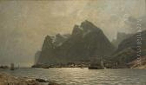 From Reine In Lofoten Oil Painting by Adelsteen Normann