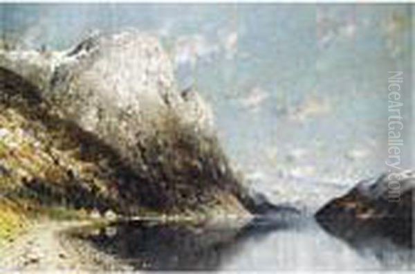 Fjord Oil Painting by Adelsteen Normann