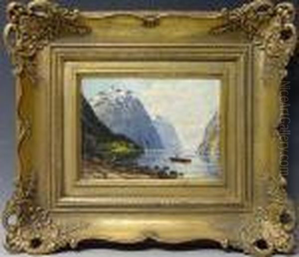 Fjordlandschaft Oil Painting by Adelsteen Normann