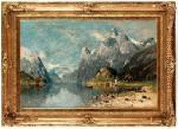 Fjordlandskap. Oil Painting by Adelsteen Normann