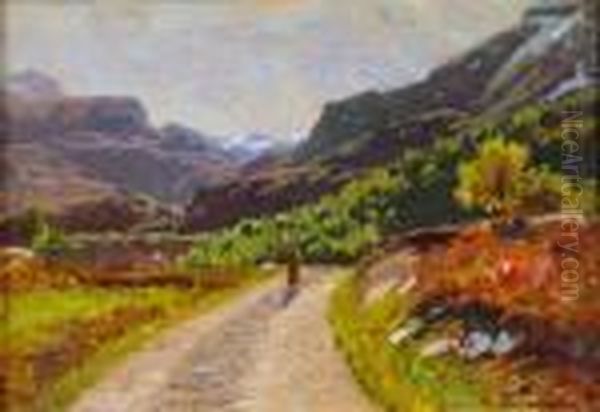 < Journee D'ete > Huile Sur Carton Signeeen Bas A Gauche Dim : 24 Oil Painting by Adelsteen Normann