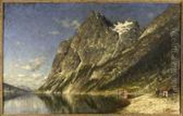 Norwegian Fjord Oil Painting by Adelsteen Normann