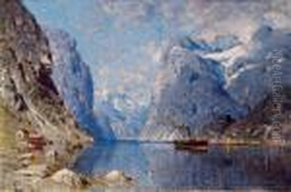 Paesaggio Di Fiordo Oil Painting by Adelsteen Normann