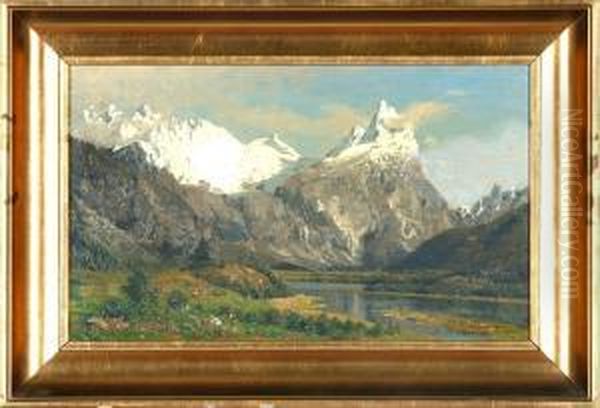 A Mountain Scenery Near Dusseldorf Oil Painting by Adelsteen Normann