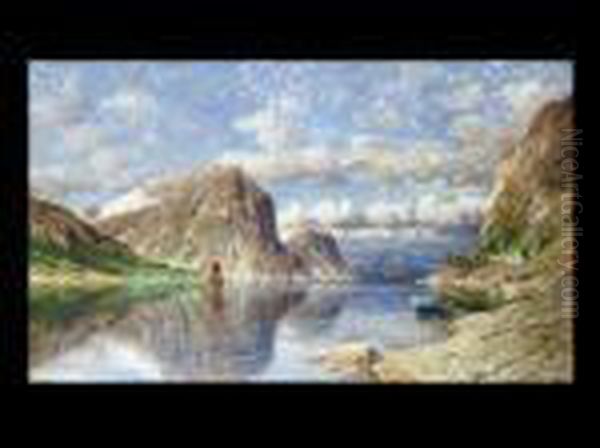 Fjordlandschaft Oil Painting by Adelsteen Normann