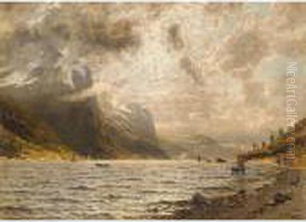 En Norsk Fjord (norwegian Fjord) Oil Painting by Adelsteen Normann