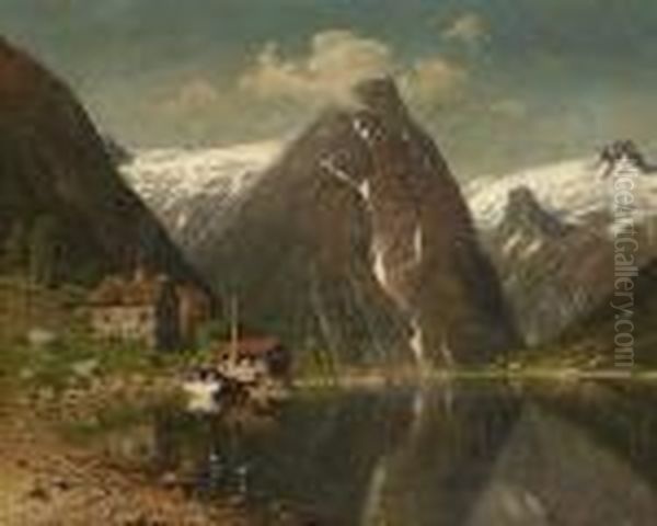 Fjordlandschaft. Oil Painting by Adelsteen Normann