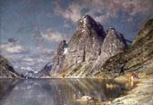 Fjord Oil Painting by Adelsteen Normann