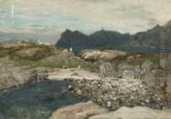 Fjordlandschaft. Oil Painting by Adelsteen Normann