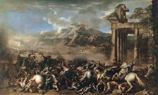 Heroic Battle Oil Painting by Salvator Rosa