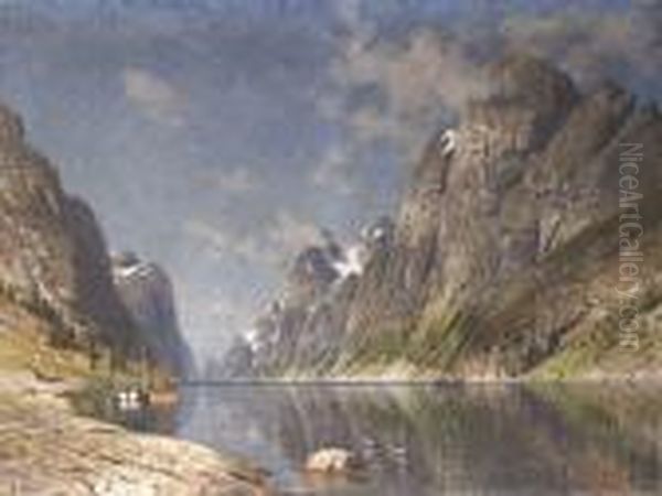 Fjord Oil Painting by Adelsteen Normann