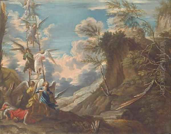 Jacob's Ladder Oil Painting by Salvator Rosa