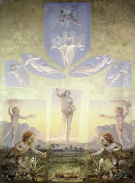 A study for the second version of The Morning, 1809 2 Oil Painting by Philipp Otto Runge