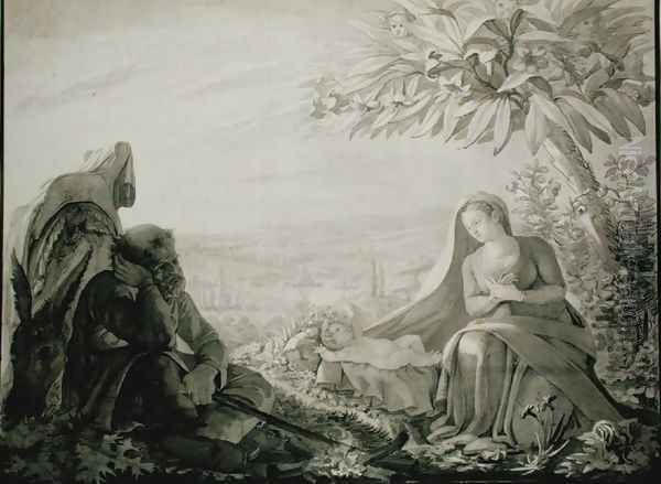 Rest on the Flight into Egypt, 1805 Oil Painting by Philipp Otto Runge