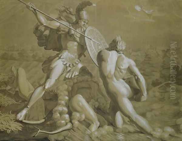 Fight of Achilles with the River Scamander 2 Oil Painting by Philipp Otto Runge