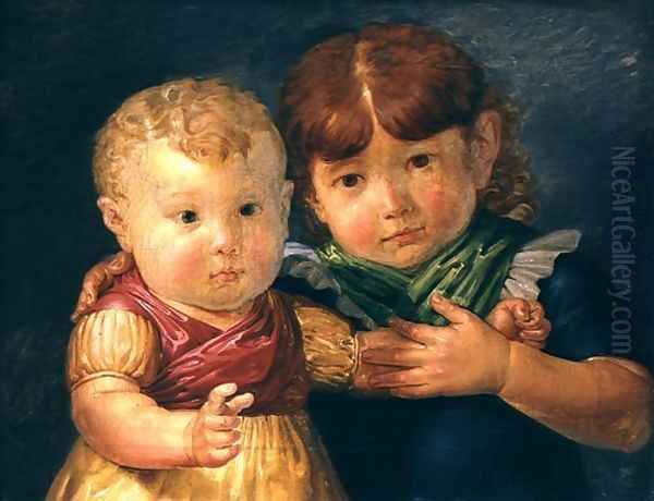 The Artists Children, Maria Dorothea and Otto Sigismund Runge, 1809 Oil Painting by Philipp Otto Runge