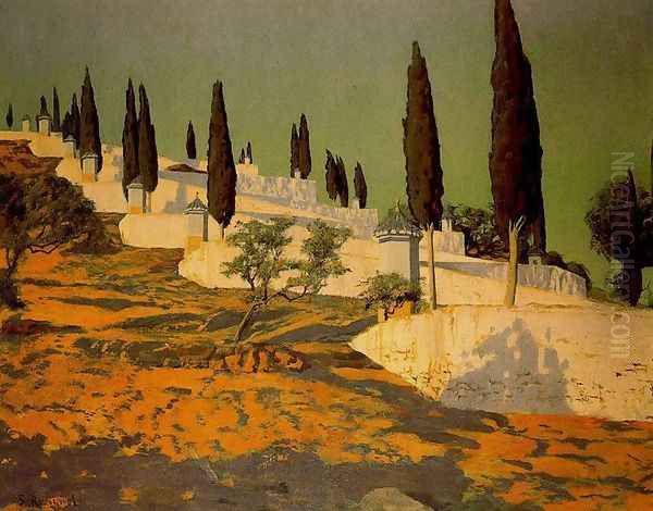 Calvario mallorquín Oil Painting by Santiago Rusinol i Prats