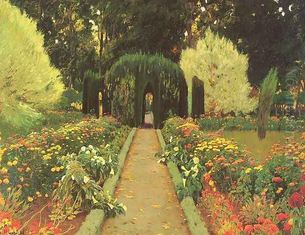 Garden in Aranjuez 1908 Oil Painting by Santiago Rusinol i Prats