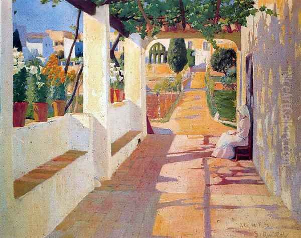 Jardin II Oil Painting by Santiago Rusinol i Prats