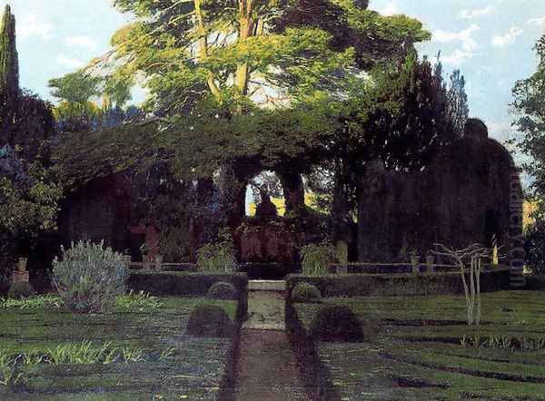 Jardin Oil Painting by Santiago Rusinol i Prats