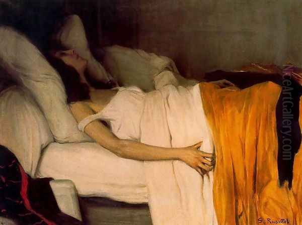 La morfina Oil Painting by Santiago Rusinol i Prats