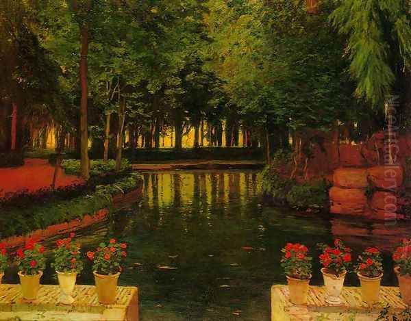 Jardines de Aranjuez 4 Oil Painting by Santiago Rusinol i Prats