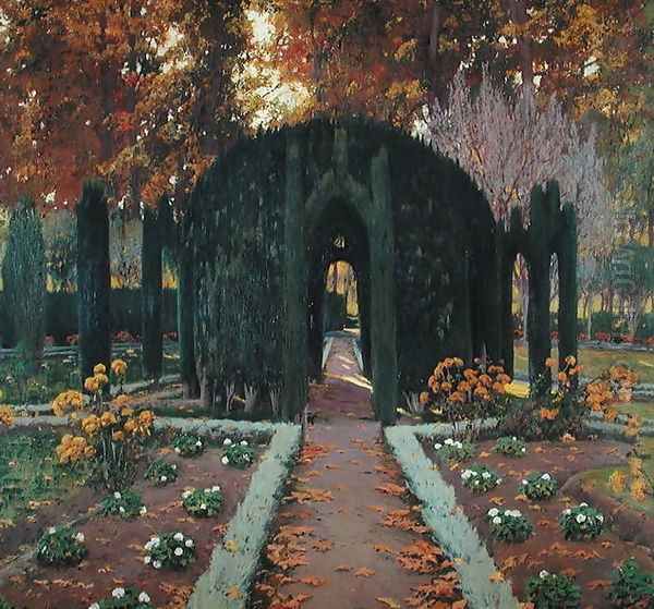 La Glorieta (Aranjuez) 1909 Oil Painting by Santiago Rusinol i Prats