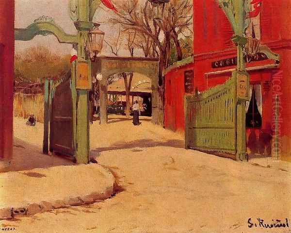 Entrada de un parque Oil Painting by Santiago Rusinol i Prats